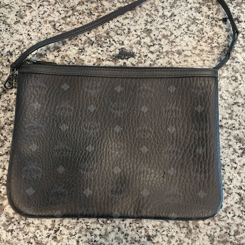 MCM Black Leather Shoulder Bag
